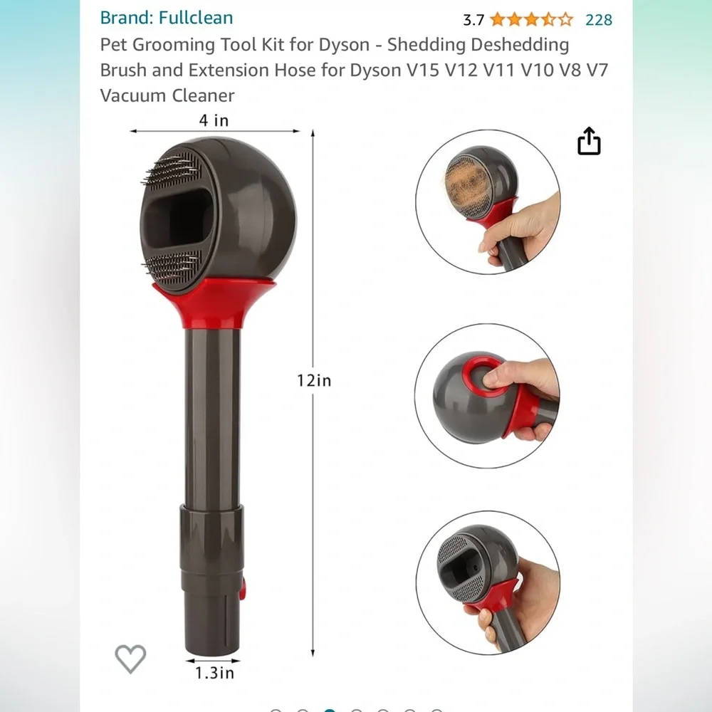 Pet Grooming Tool Kit for Dyson DeShedding Brush attachment